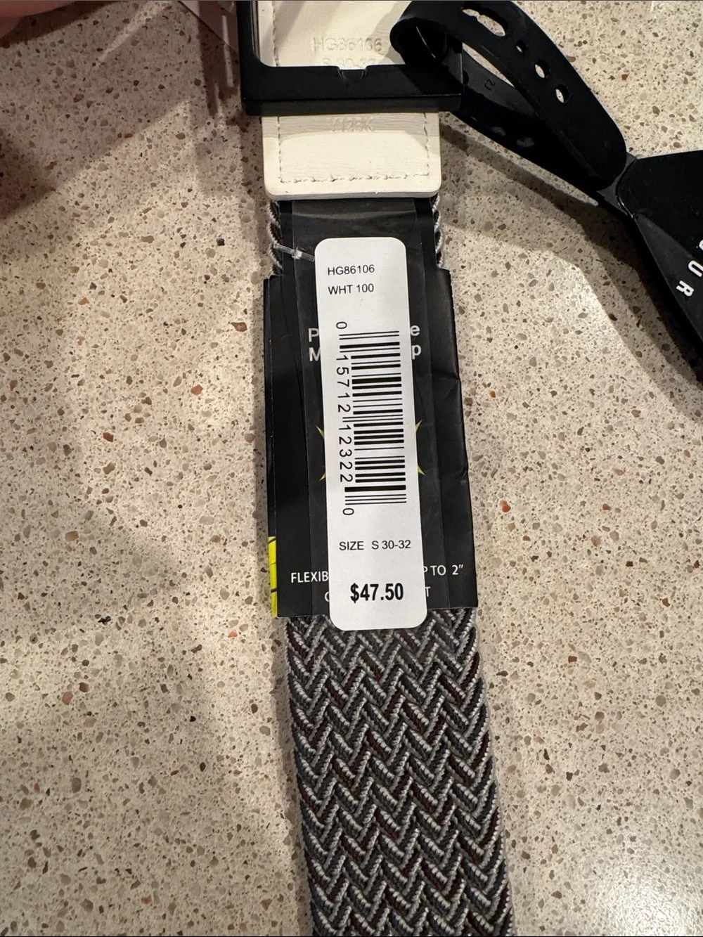 PGA Tour Men’s Stretch Woven Belt in Black and Gray